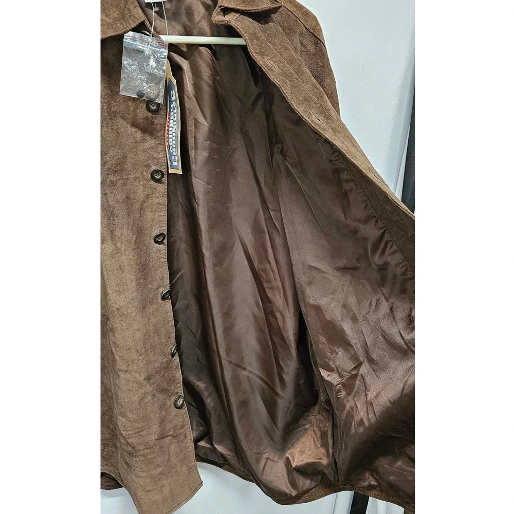 Marlboro Cowboy Chronicles Brown Suede Leather Shirt Jacket Vintage 2001 Mens M